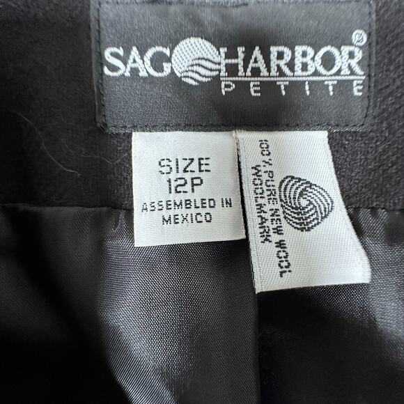 New Old Stock Women's 12 Petite 100% Wool Blazer Sag Harbor One Button Lined Y2K - Picture 3 of 10